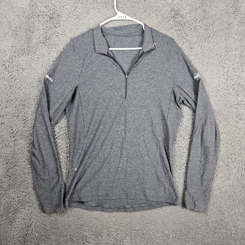 Lululemon Surge Warm Half Zip Pullover Gray Marshall Size Medium Embroidered